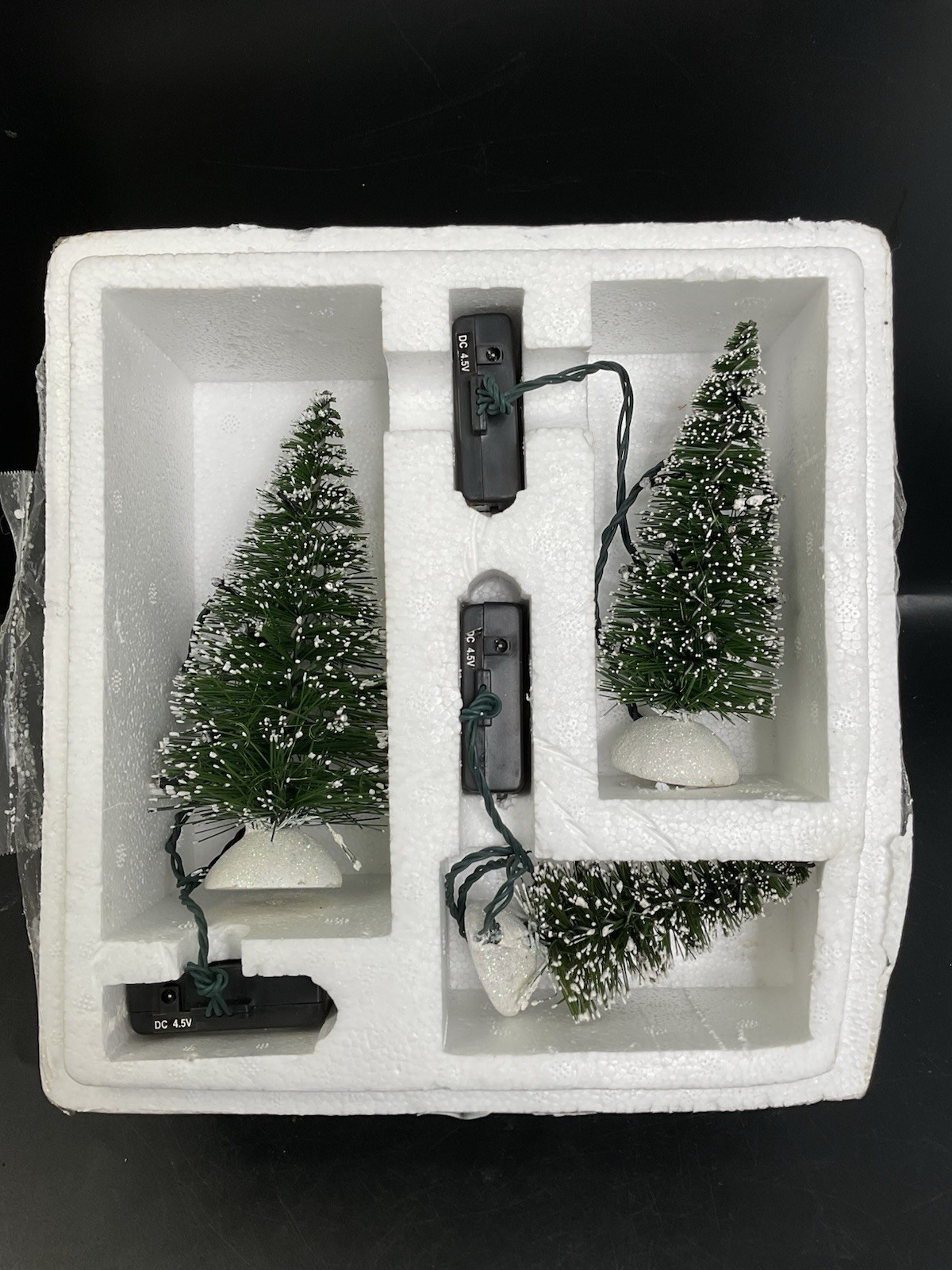 Hawthorne Village Lighted Christmas Trees Set Of 3 Light Up Winter Pines 2005