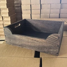 Open Top Cat Litter Box Litter Pan Wooden Pet Supplies Sturdy Anti Splashing