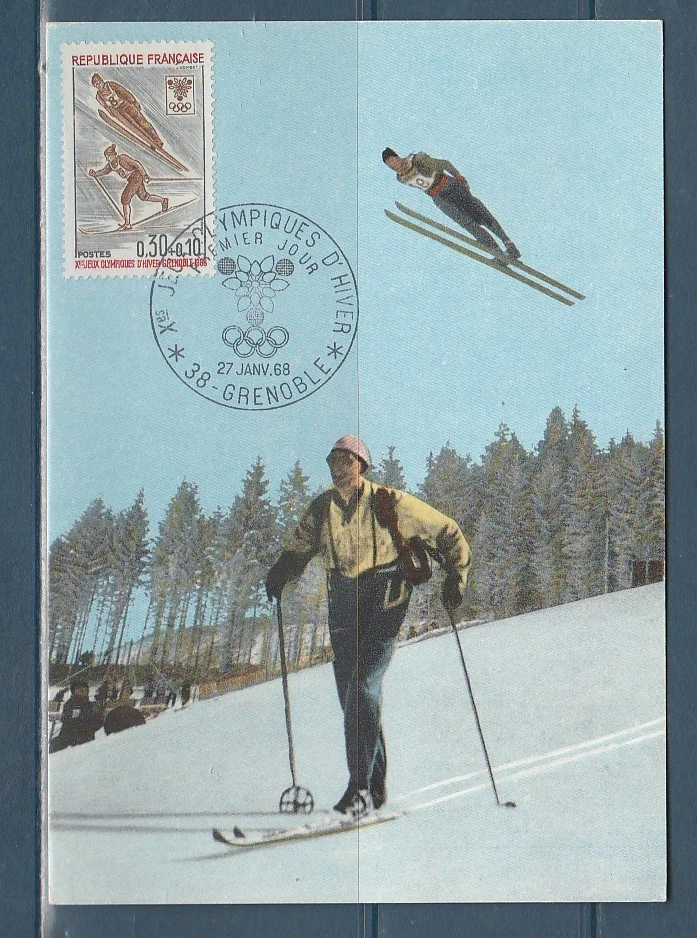 Carte Postale Jeux Olympiques Grenoble 1968 – Inédit (1er Jour)