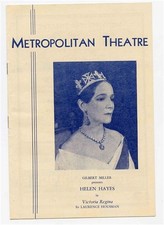 Helen Hayes Victoria Regina Program 1937 Metropolitan Theatre Seattle WA