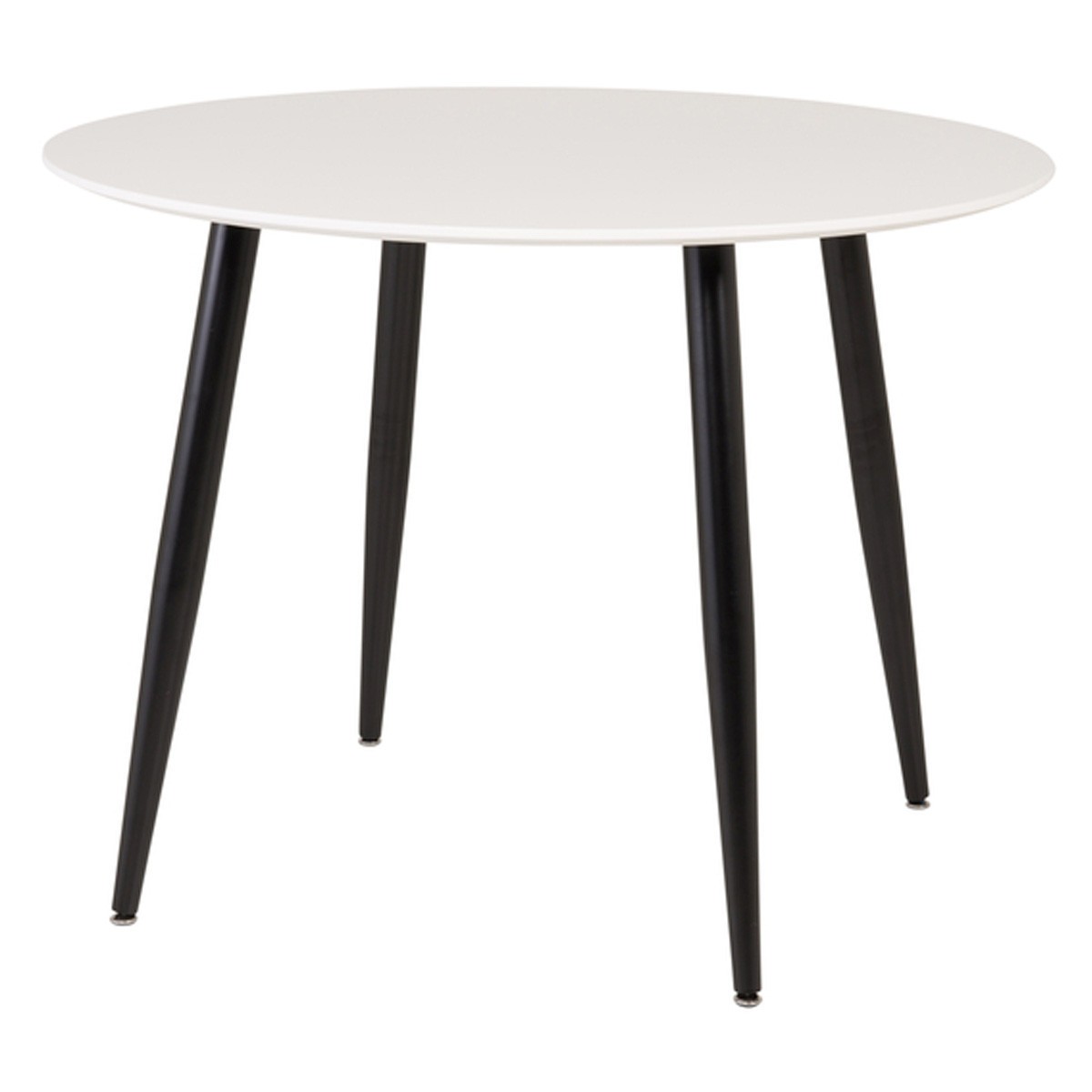 Table ronde 100 cm Plaza blanc et noir pour petite salle à manger moderne