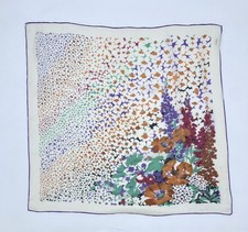 GORGEOUS women s Silk Lightweight Sheer Scarf W A Floral Print 36"/33" Ex.CON