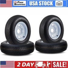 4pcs St20575d14 Trailer Tire With 14 Rims 5 Lug On 4.5 Center Bore 3.3 6pr
