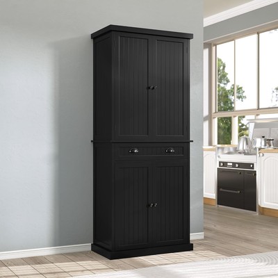 ARTPOWER 72'' Tall Kitchen Pantry Storage Cabinet with Drawer and Large, Black 