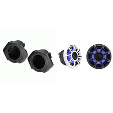 Kicker 51MSC65 6.5" Premium Marine LED Speakers & Polaris RZR Front 6.5" Spea...