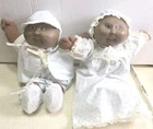 Cabbage Patch Kids Vintage Twin Dolls Coleco AA Brown Eyes Preemie Baby Lot