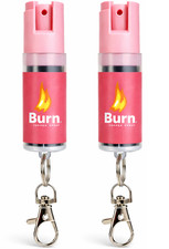 2 Pack Burn Pepper Spray Keychain Police Strength OC 0.5oz Self Defense Pink
