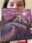 fantasy castle on mountains moon forest pathway oil painting Haileylikespaint — photo 7