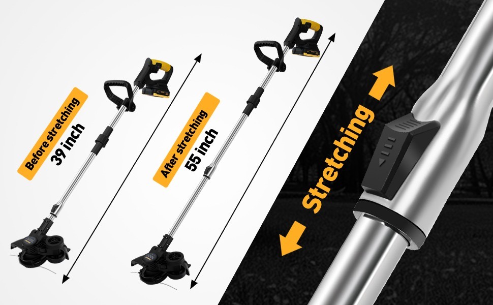 DEVONIC 21V Cordless Grass Trimmer Edger 2-in-1 w/ 2 Batteries & Charger