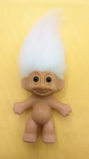 Vintage Troll Doll White Hair 1990s 3" Russ