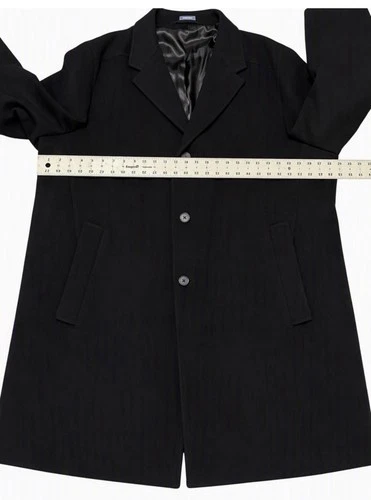 Men's Stafford Signature 52R Classic Fit Black Wool Blend Overcoat 3 Button image 6