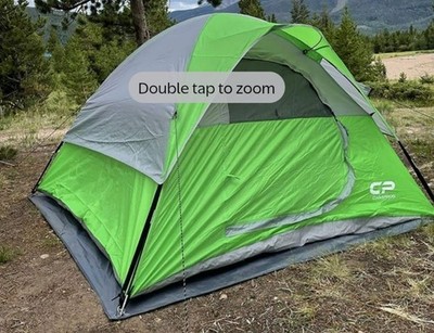 CAMPROS 3 PERSON TENT 3 WINDOWS GREEN/ WHITE NEW IN BOX 