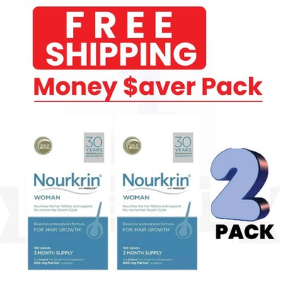2x Nourkrin Woman Hair Growth 180 Tablets (360 Tabs Total) - (EXP - 11/2028)