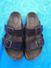 Birkenstock Arizona Brown Leather Slider Sandals UK 4.5  EU 37 Narrow Footbed