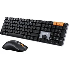 Wireless Mechanical Keyboard & Mouse Set, Low Profile Red Switch, Multi-Device