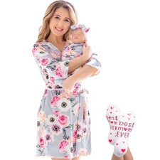 Mommy and Me Robe and Swaddle Set  Maternity Robe Matching Baby Girl, Boy
