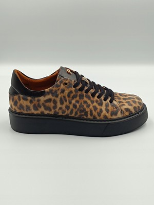 Women's leather sneakers fashionable leopard print Polish brand PULSO size 