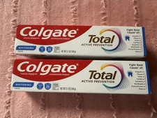 SET OF 2 ~ Colgate Total Active Prevention Toothpaste WHITENING Paste 08/27