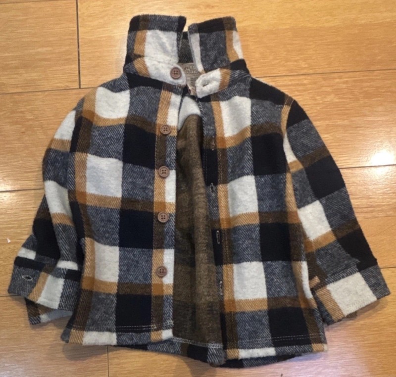 Telluride Clothing Company Black Plaid Shirt Jacket Baby Long Sleeve 12M