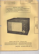 US U.S. T-10823 Televisions Photofact