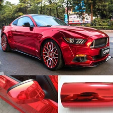 Full Roll 65FT x 5FT Car Flexible Glossy Mirror Chrome Red Vinyl Foil Wrap Decal