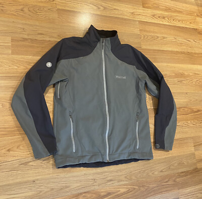 Marmot Gore Windstopper Gray Zipper Jacket Outdoors Hiking Men’s Size Large 