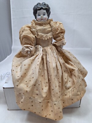 Antique 9'' Hertwig Lowbrow China Head Puffed Sleeves Germany c1900 As-Is