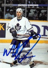 Mathieu Schneider autographed Hockey Card (Toronto Maple Leafs) 1996 Donruss #18