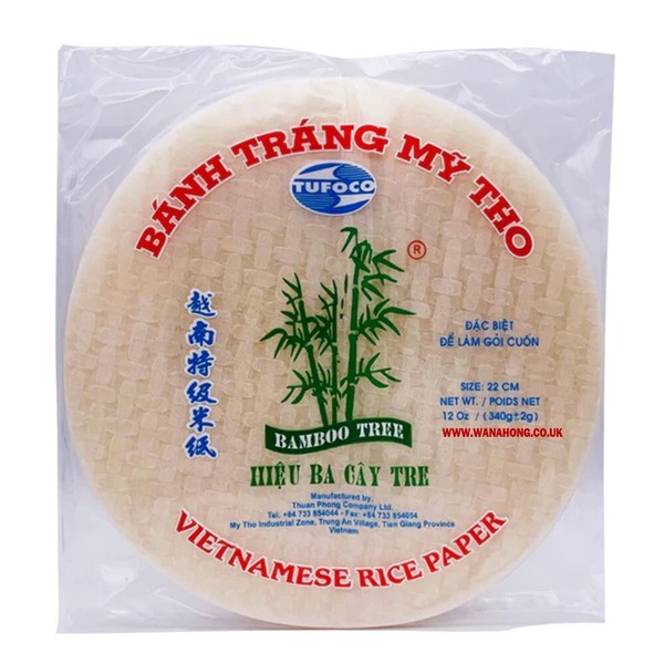 Papel de arroz redondo vietnamita árbol bambú (22 CM) - 340 g I ideal para rollo de primavera