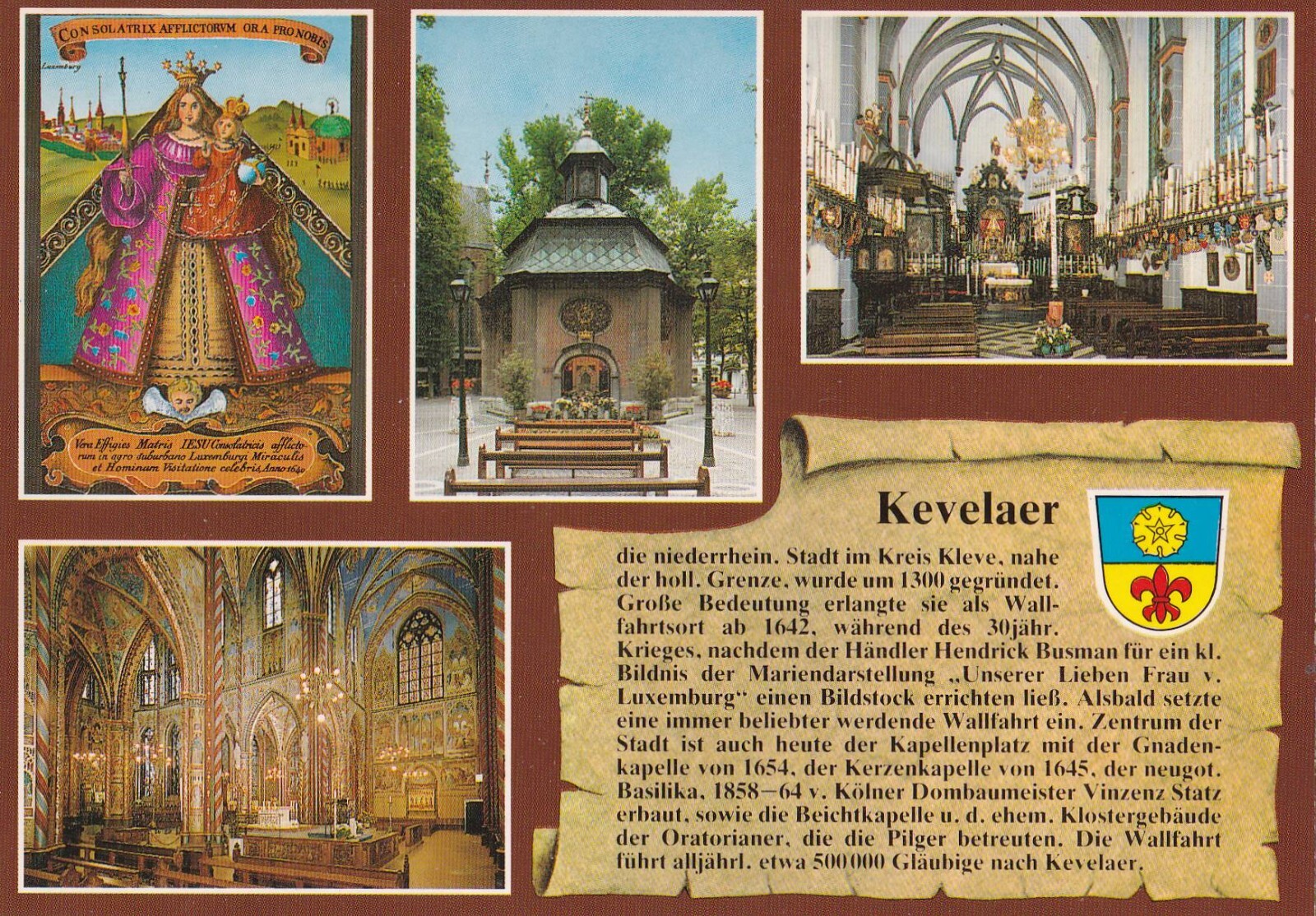 AK - (D) - Kevelaer - Basilika - Gnaden- u. Kerzenkapelle - Chronik Top Zustand