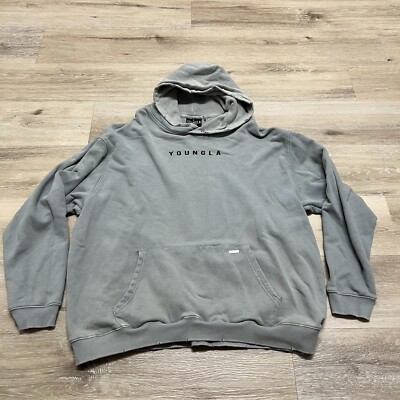 Youngla Hoodie Mens 2XL Gray Monarch Sweatshirt Pullover Gym