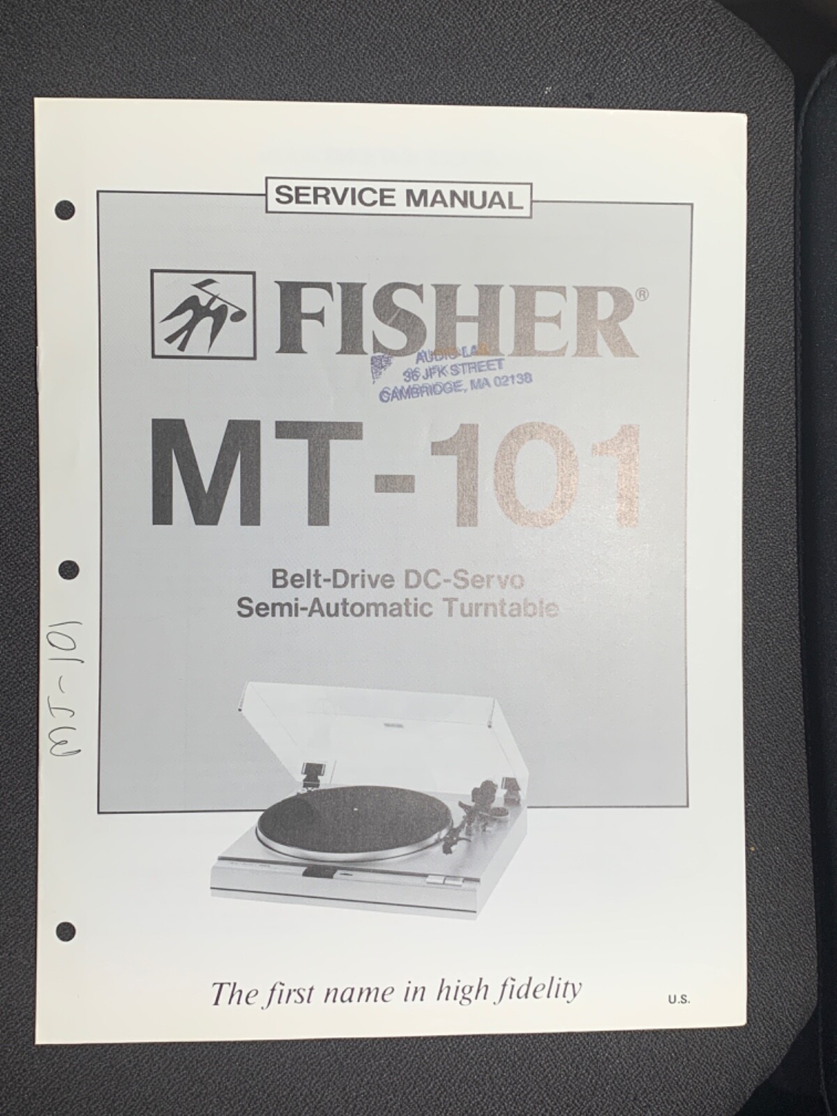 Fisher MT-101 DC Servo Semi-Automatic Turntable Service Manual Original