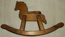 Wooden Rocking Horse Doll Bear Kids Play Toy Room Decor Display 20 x 13 x 6"