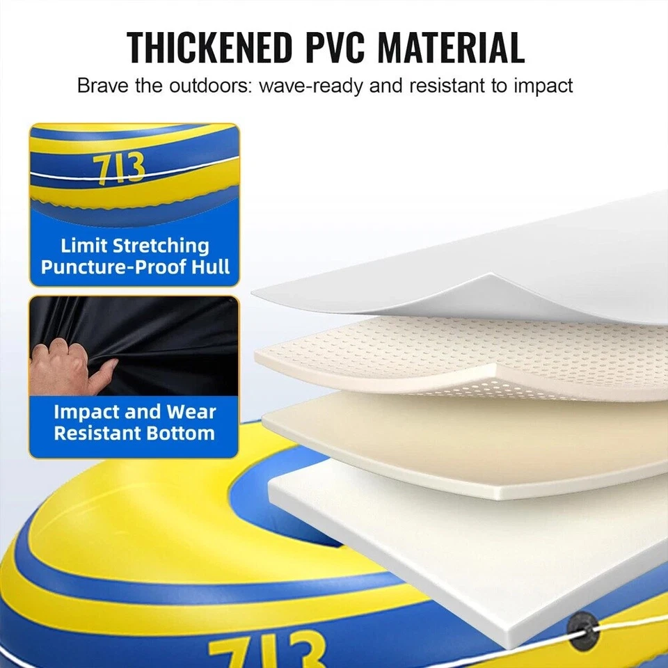 Schlauchboot Set Paddel + Pumpe Angelboot 2 Personen Ruderboot - Bild 4 von 4