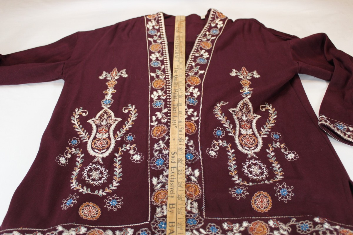 Womens Soft Surroundings Large Embroidered Tunic Plum Gorgeous | eBay