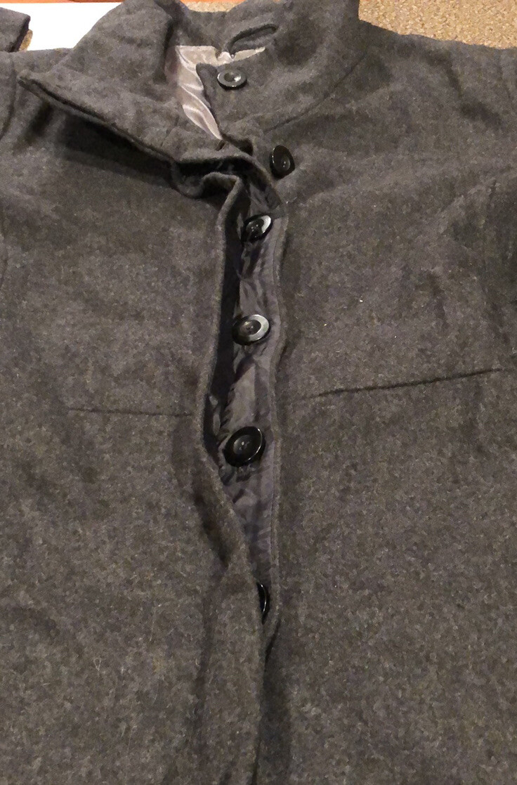 Manteau Peacoat En Laine Et Fleece Old Navy - Taille L, Gris - Occasion Très Bon état (EUC)