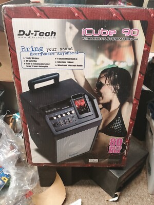 DJ Tech Pro iCube90 Wireless PA System For iPod 80 Watts Max New Inbox