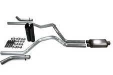 Ford F150 15-20 2.5" Dual Exhaust Kit Stainless Muffler Black Tip Corner Ex