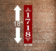 Personalized Home Address Sign Aluminum 4" x 18" Custom House Number Plaque