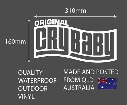 ORIGINAL CRYBABY WAH WAH WHITE DECAL 310mm X 160mm GUITAR VINTAGE STICKER CAR - Picture 2 of 5