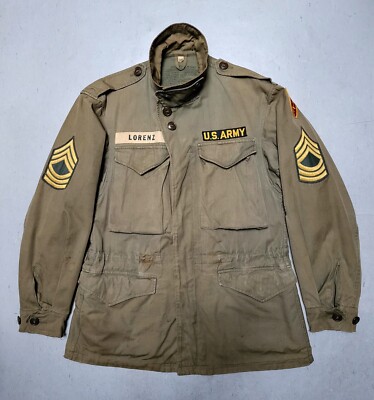 40s　m-43hat jacket WW2 40s US Army M-43 Parka Jacket Army Air Defense Patch Named Sz