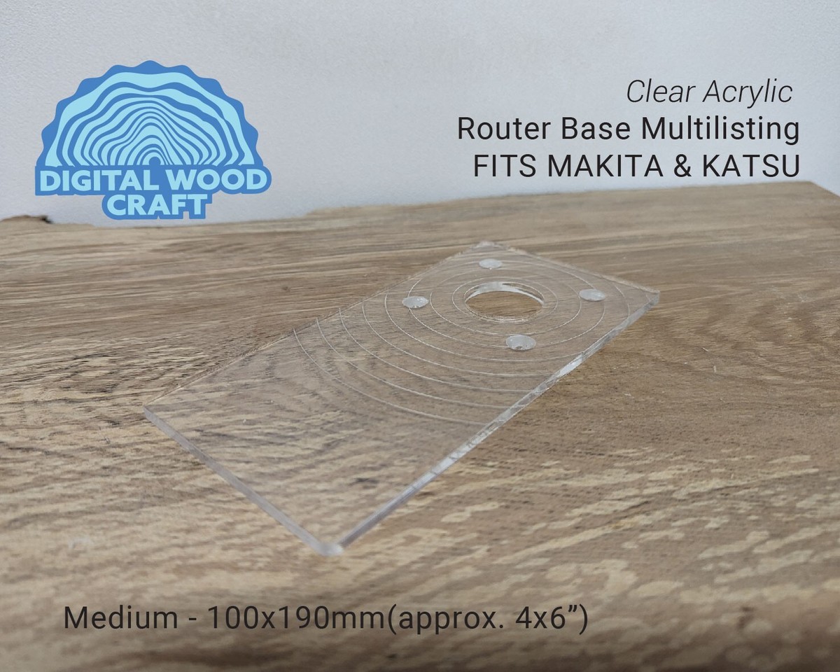 KATSU Clear Router Base Plate For Makita RT0700, RT0702, DRT50 Trimmers - Guide & Screws 5 thumbnail image