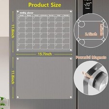 Acrylic Magnetic Dry Erase Board for Fridge Clear 2 Set Acrylic Dry Erase Board