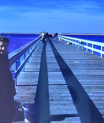 1961 Fishing Pier Jones Beach Fall Long Island NY Photo Kodak 3D Original Slide