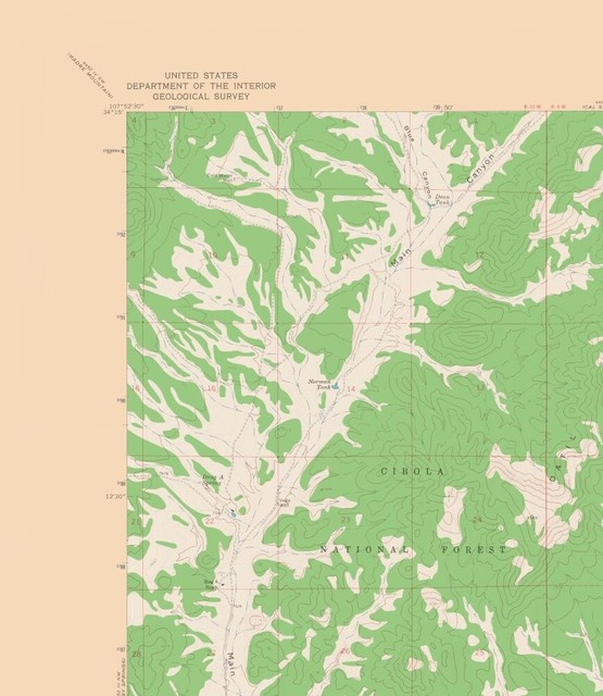Topo Map Datil New Mexico Quad USGS 1963 23.00 x 26.52 eBay