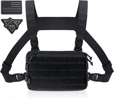 WYNEX Tactical Chest Rig Pack for Men, Running Chest Bag with Front Loop Airsoft