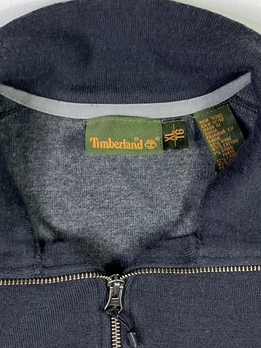 Timberland Jacket Mens Size XL Zip Up Wool Blend Collared Dark Gray Sweatshirt - Picture 3 of 12