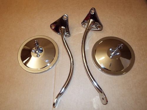 1955-1956-1957-1958-1959 CHEVY CHEVROLET TRUCK PAIR 5 INCH MIRRORS, ARM BRACKETS