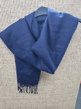 Cashmere Feel Classic Navy Blue Scarf Frills Soft Warm Comfy Quality 160x32cm