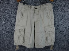 VTG Y2K Abercrombie & Fitch Cargo Shorts Mens 30 Beige Thick Distress Fade